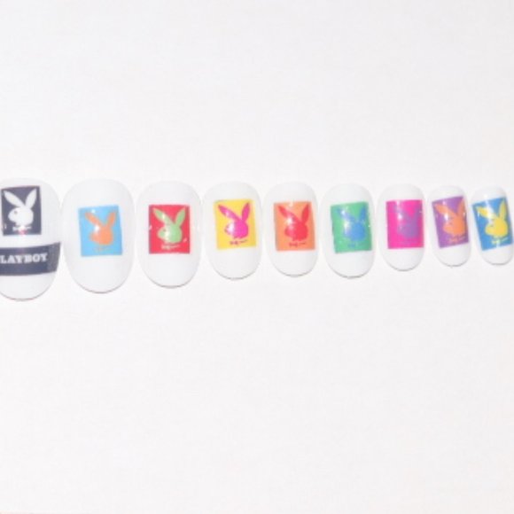 Colourful Playboy- press on nail set - Picture 2 of 7